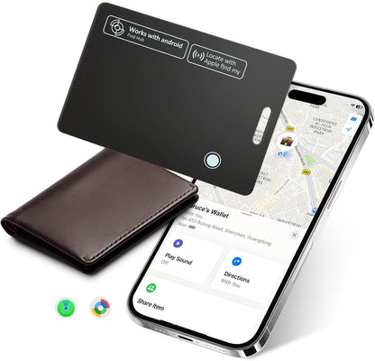 2 Pack Wallet Tracker Card for Apple & Android, Tracking Card for Backpacks