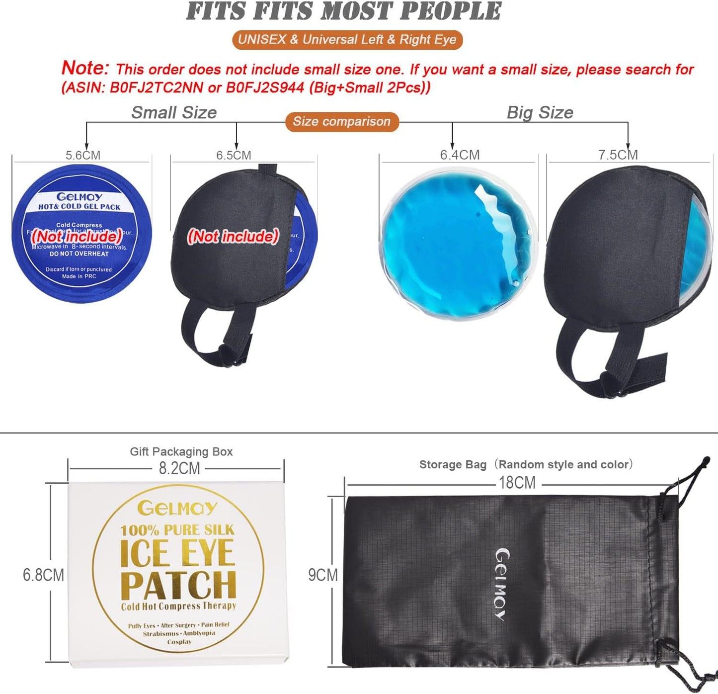 Cooling Eye Patches for Puffy Eyes, Pure Silk Ice Eye Patch, Single Eye Mask, Medical One Eye Cover Cold Hot Therapy Strabismus Lazy Eyes After Surgery Adult Kid Pirate Eyepatch (Pink-New)
