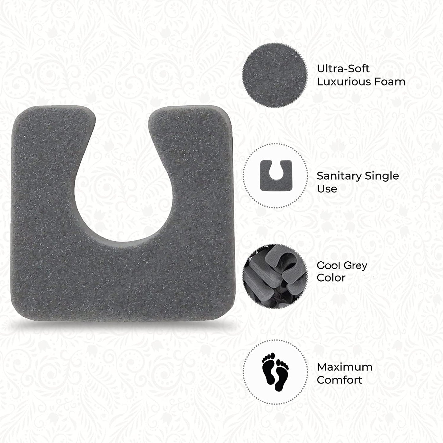 ForPro Sole Toe Separators - Black Luxurious Foam Separators - Individual Toe Separators for Pedicures â€“ 144-Count