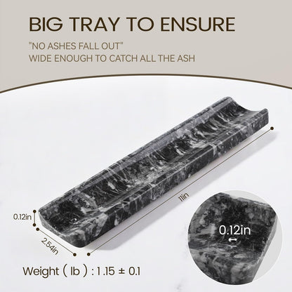 Koville Marble Incense Holder, Incense Holder for Sticks, Incense Sticks Holder Ash Catcher for Meditation Yoga SPA, Natural Stone Incense Burner, Home Table Decor (Grey)