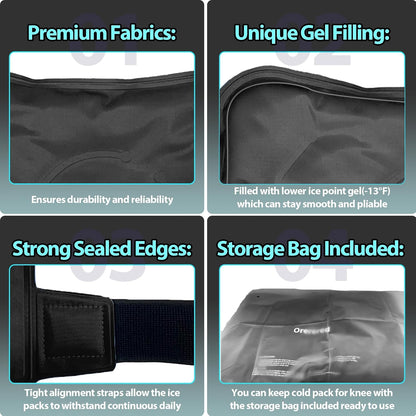 Reusable Cold Ice Packs for Injuries, 3-Piece Set Cold Gel Ice Wrap for Injury Recovery, Alleviate Joint and Muscle Pain (Knee Ice Wrap-Purple)