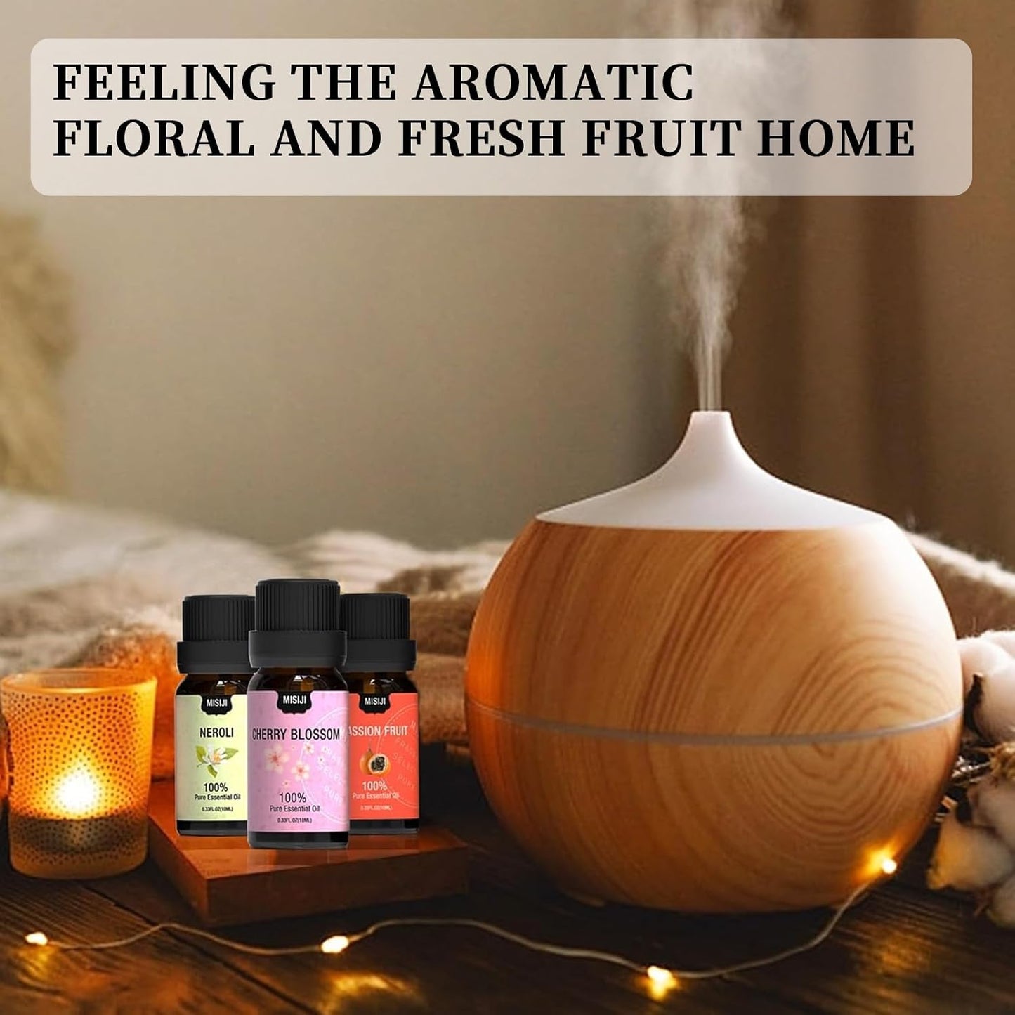 Essential Oils Set Top 6 Aromatherapy-Essential Oils for Diffuser for Home,Air Freshening Diffuser Oils Scents for Aromatherapy,Laundry,Candle&Soap Making,Humidifiers 6 X 10ML