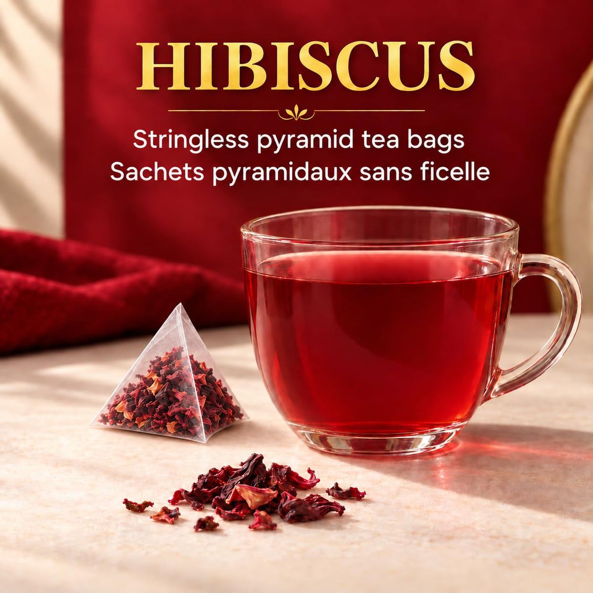 Tozzy Organic Hibiscus Tea, 100 Pyramid Tea Bags