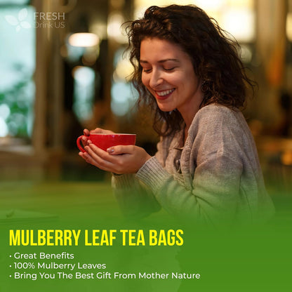 FreshDrinkUS, Premium Mulberry Leaf Tea, 75 Count, Pure, Caffeine Free