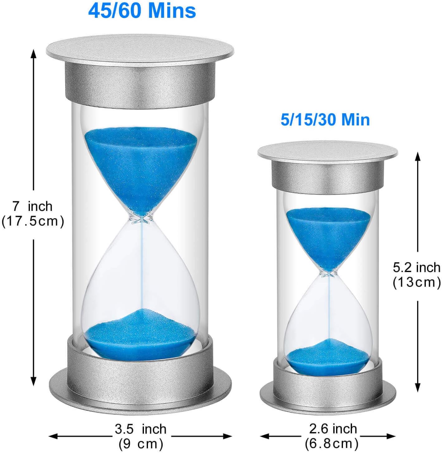 2 Minute Hourglass Sand Timer with Suction Cup,Unbreakable Sucker Sand Clock Timer 2 min,Plastic Mini Sand Watch,Rotatable Reloj De Arena for Kids Toothbrush(Blue)