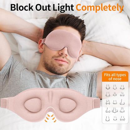 NEWVANGA Sleep Mask for Back and Side Sleeper, Block Out Light, Luxury Sleeping Eye Mask of 3D Night Blindfold, Zero Pressure Breathable Travel Eye Cover Black
