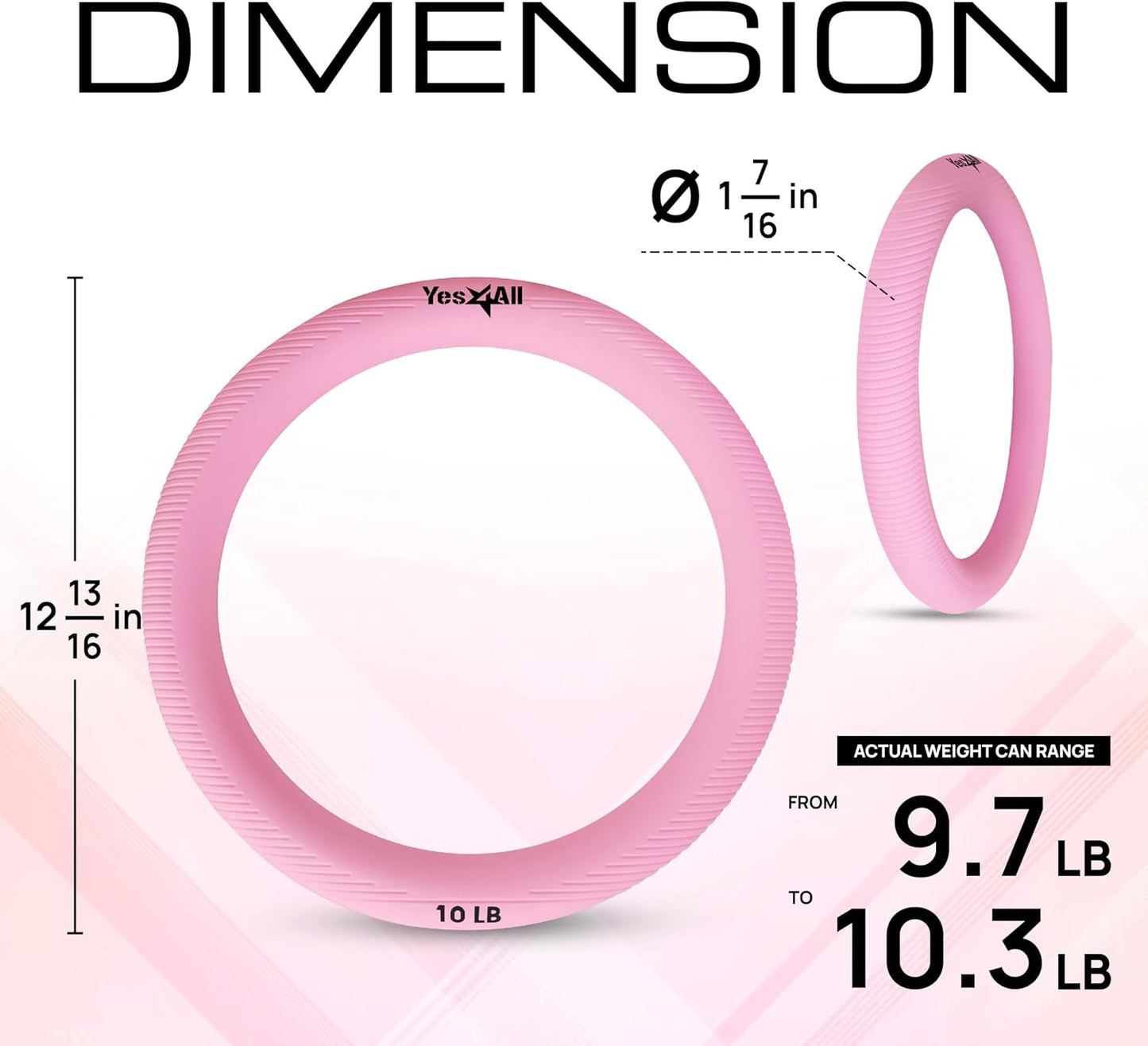 Yes4All Power Ring 10lbs, Weight Ring, Weighted Circle, Kettlebell for Yoga Exercise, Aerobics, Home Fitness, Core Training