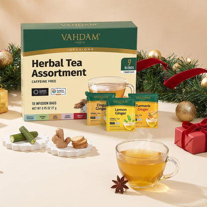 VAHDAM, Assorted Black Tea Loose Leaf Tea Gift Set (10 Flavors) Gift Ideas for Women & Men | Directly Sourced From Assam and Darjeeling | Resealable Ziplock Pouch
