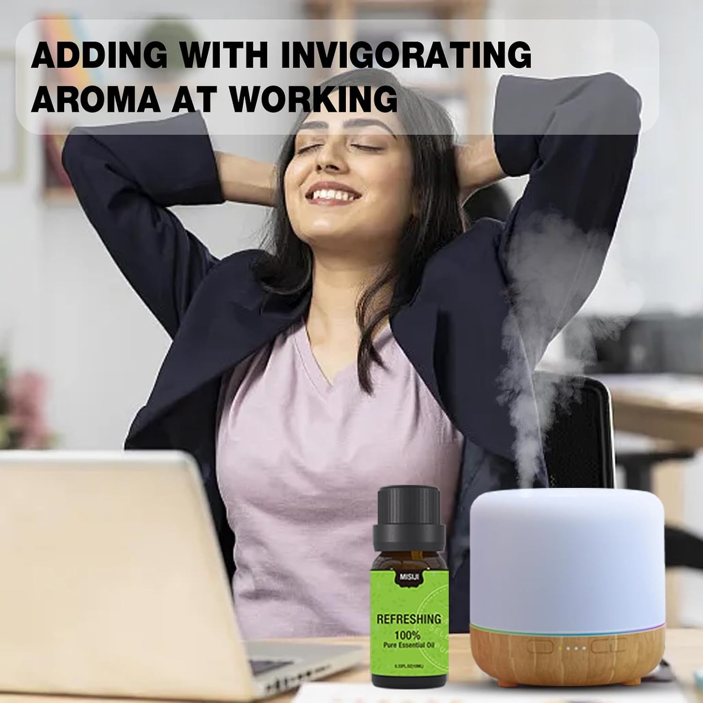 Essential Oils Set Top 6 Aromatherapy-Essential Oils for Diffuser for Home,Air Freshening Diffuser Oils Scents for Aromatherapy,Laundry,Candle&Soap Making,Humidifiers 6 X 10ML