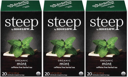 steep by Bigelow Organic Rooibos Hibiscus Herbal Tea, Caffeine Free, 20 Count (Pack of 6), 120 Total Tea Bags
