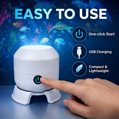Dynamic Rotating Led Projector Light, Rotating Night Lamp | Dimmable Brightness, 360° Rotating Ocean Scene, USB Rechargeable, Night Light for Kids & Adults, Bedroom/Party Decor