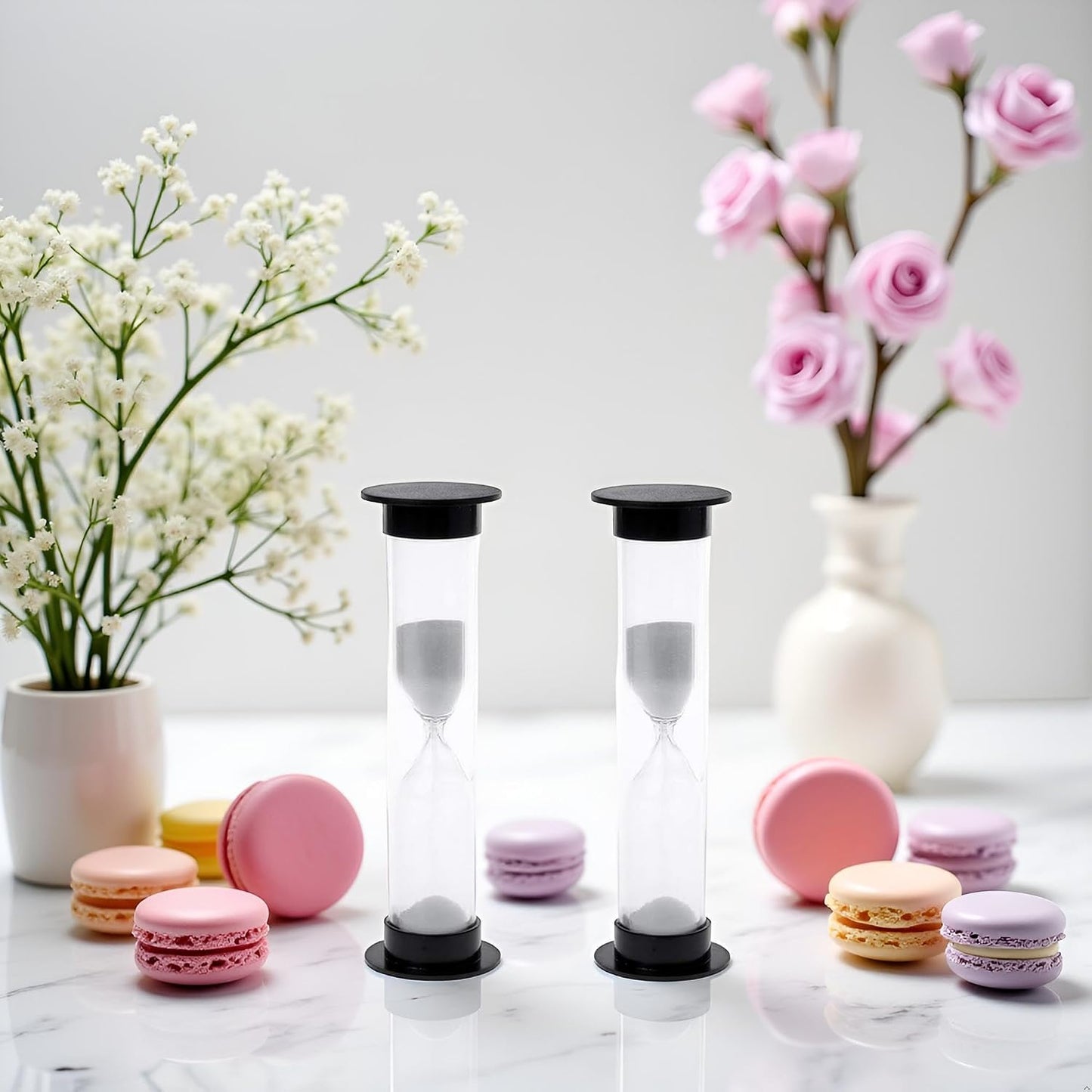 2Pcs New Mini Hourglass Sand Timer - 1 Minute (60 Seconds) Sandglass Clock | Compact Sand Timer for Games, Workouts & Time Management | Portable Timekeeping Tool