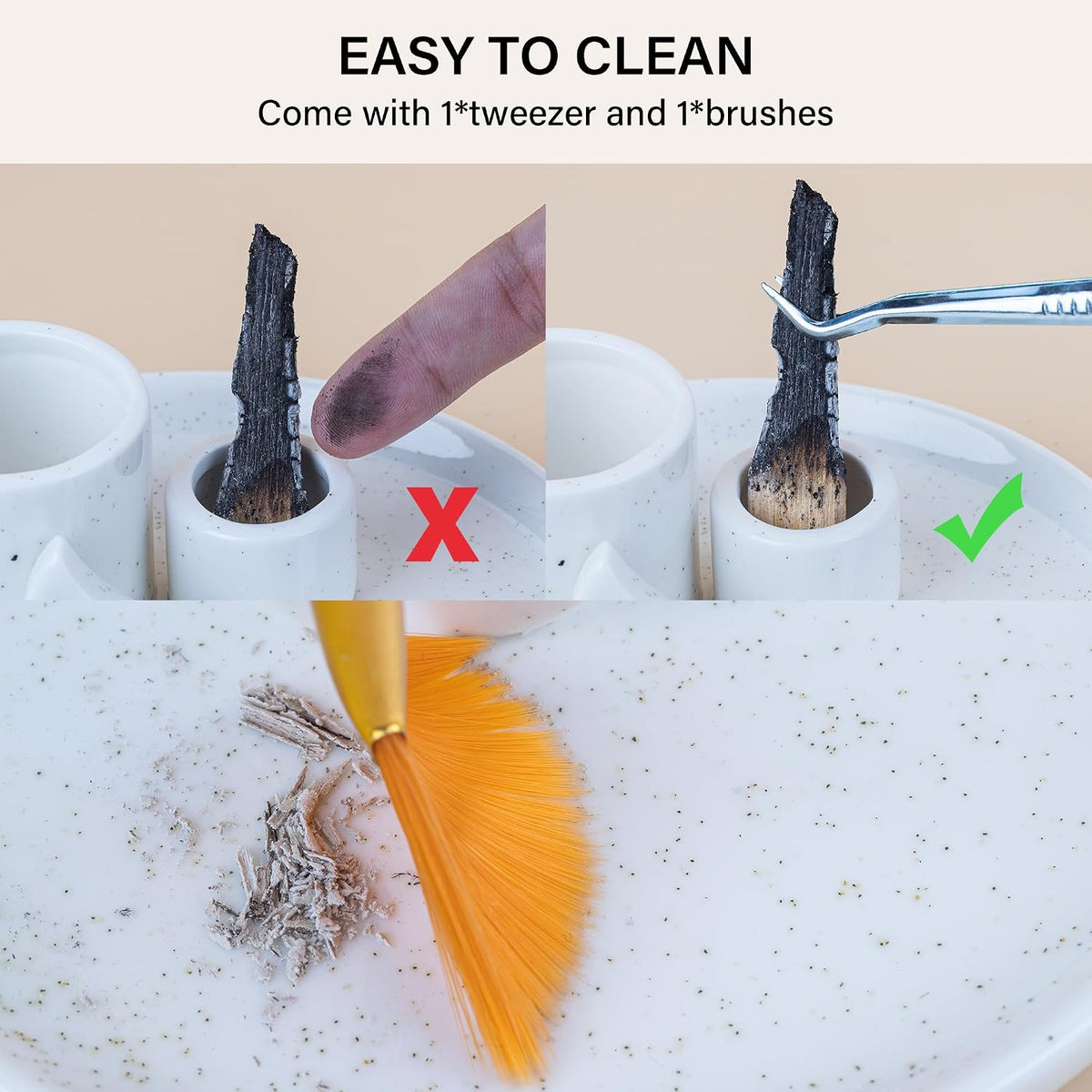 ZenBless Multifunction Incense and Candle Holder for Burning Sage, Palo Santo, Incense Sticks - 5.9" Ceramic Ash Catcher Tray for Meditation Room Home Decor Spritual Gifts (Gold)