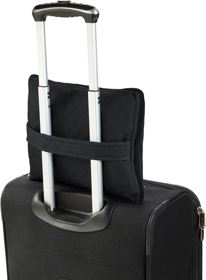 Lewis N. Clark Ultimate Comfort Set + Portable Travel Kit for Airplane, Includes Inflatable Pillow + Zippered Carrying Case, Cozy Fleece Blanket, Eye Mask for Sleeping & Foam Ear Plugs, Black