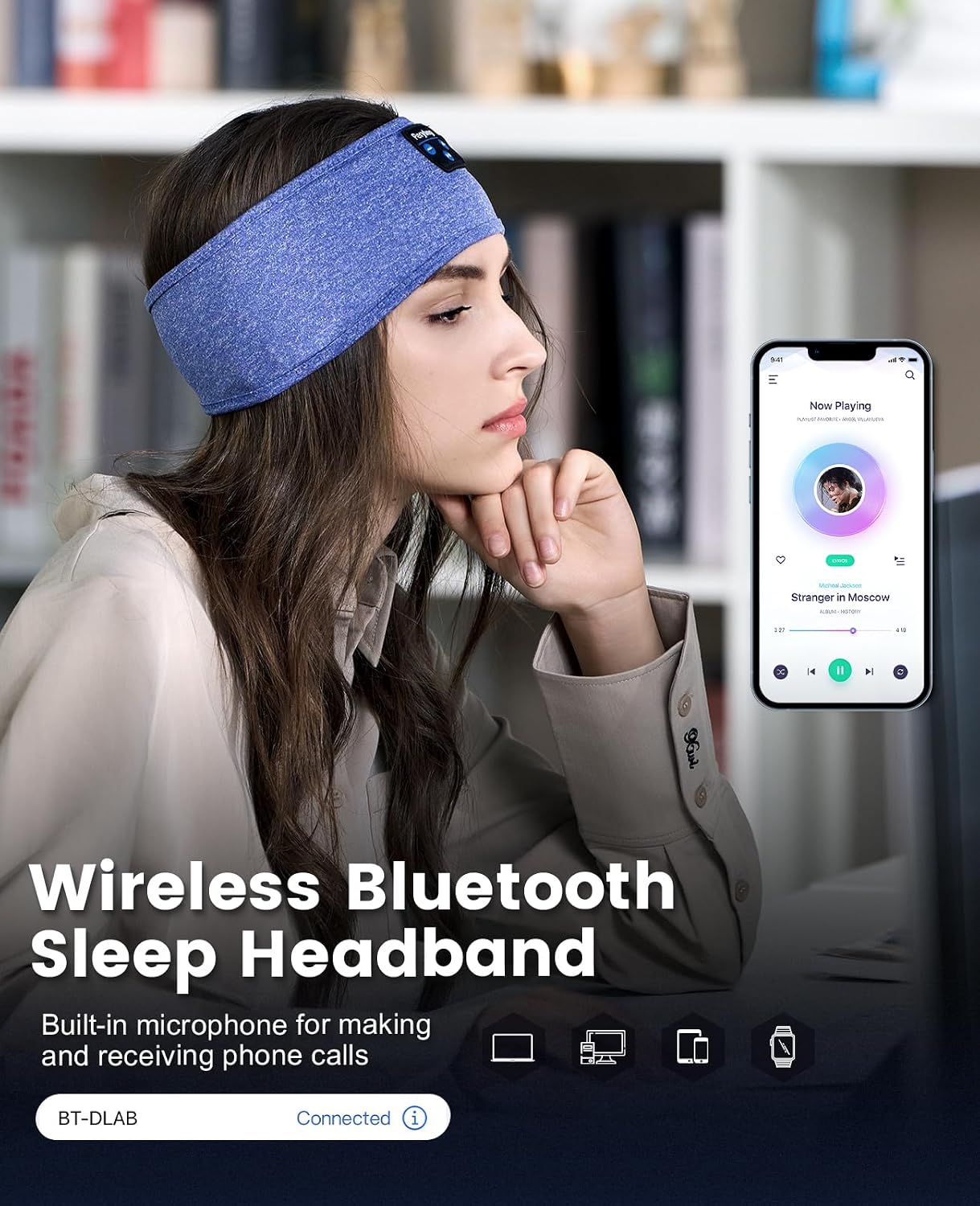 Perytong 2 Pack Sleep Headphones, Sleeping Headphones | Bluetooth Headband with Ultra-Thin HD Stereo Speaker, Wireless Headphone for Sports, Insomnia, Yoga, Air Travel, Meditation