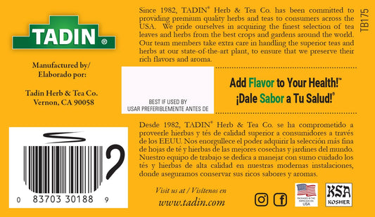 Tadin Turmeric Mango Ginger Tea, Contains Caffeine, Best as Hot Tea, Contains Black Tea, 24 Tea Bags Per Box, Pack of 6