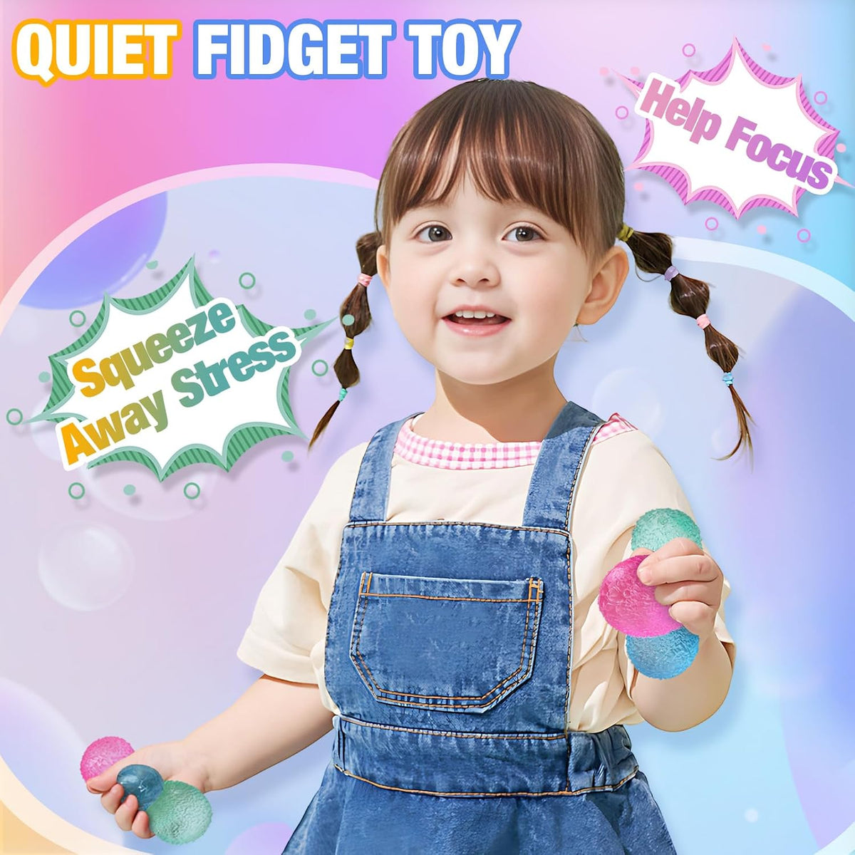 Textured Mini Stress Balls 9 Pack Malt Sugar Squishy Fidget Toys