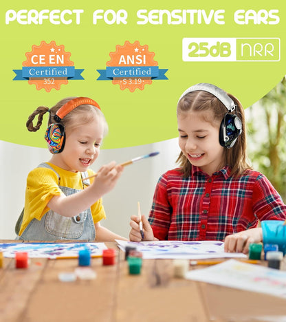 PROHEAR 032 Kids Ear Protection – Ear Muffs for Noise Reduction, 25NRR Noise Cancelling Headphones for Kids,Toddlers, Autism, Sensory Use, Hearing Protection – Orange