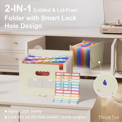 ThinkTex Accordion File Organizer, 12 - Pocket Expanding File Folders