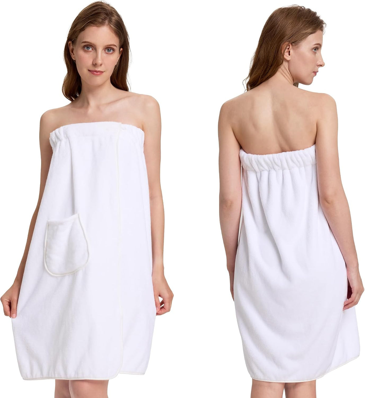 PJGGZ Towel Wrap for Women, Adjustable Button Quick Dry Absorbent Bath Wrap