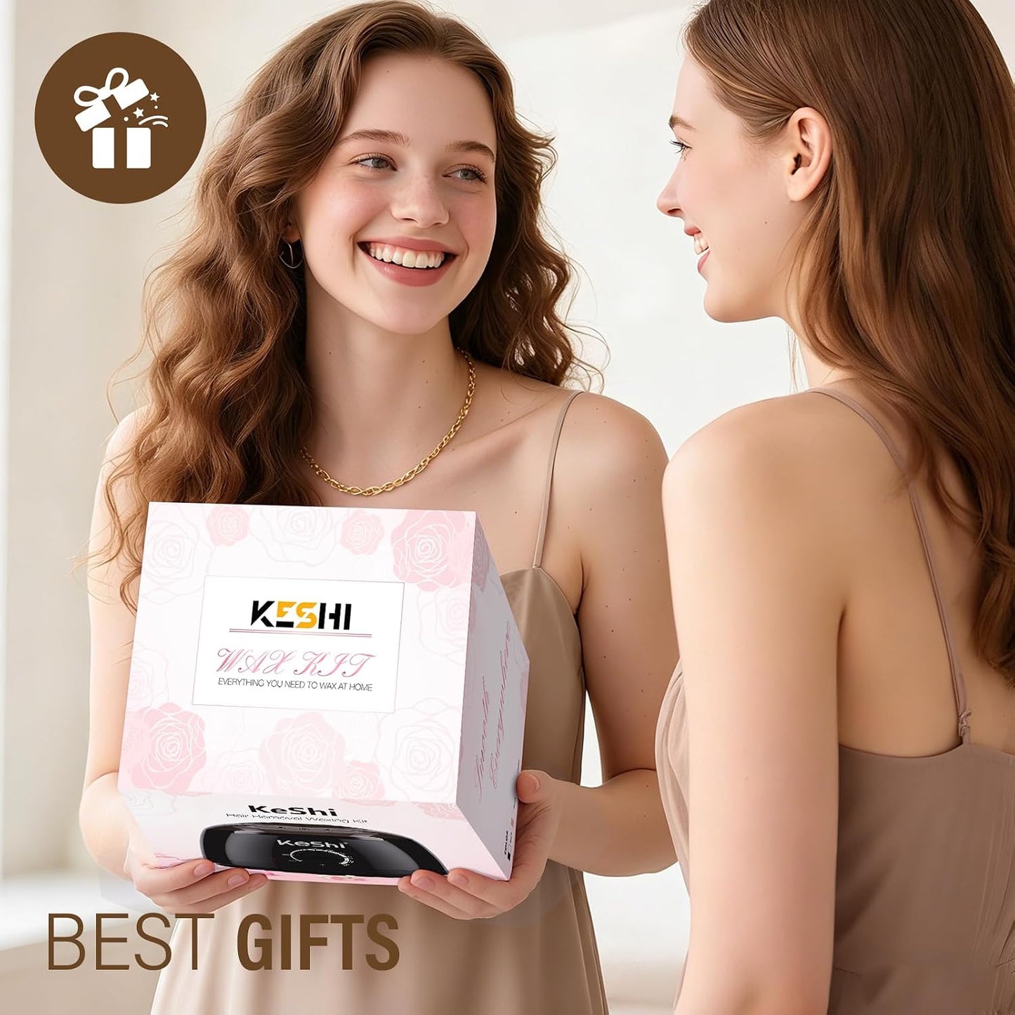 KeShi Waxing Kit, Painless Hair Removal Wax Warmer with 6 Bags Hard Wax Beans for Full Body, Legs, Face, Eyebrows & Bikini— Ideal for Both Women & Men