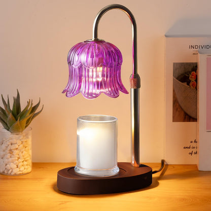 CRMILL Candle Warmer Lamp Electric Timer - Candles Warming Light Height Adjustable Dimmable Warmers Flower Lamps No Flame Heat Warm Melt Wax Jar Modern Home Decor Table Lights for Home Living Bedroom