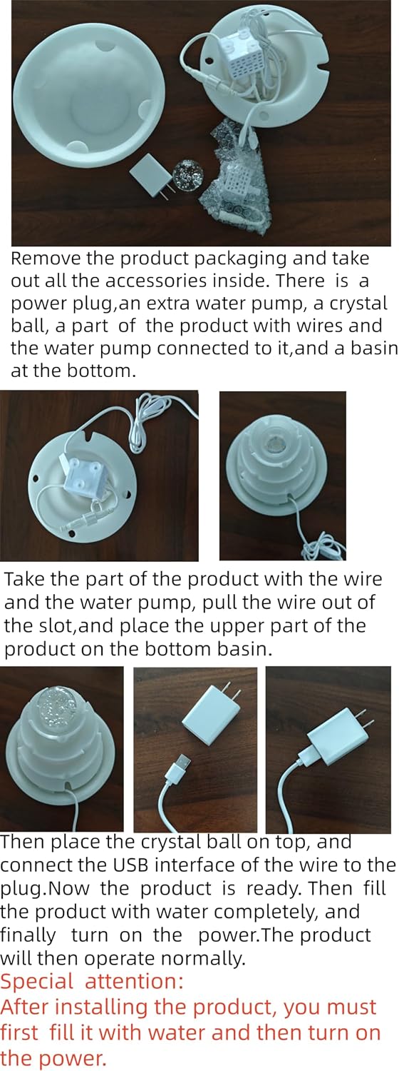 Tabletop Water Fountain - Desktop Waterfall Fountain Indoor Tabletop Humidifiers Home Decoration for Office, Living Room, or Bedroom