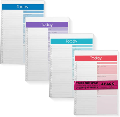 Better Office Products To Do List Notepad, 7" x 10" Today Note Pad, 52 Sheets, Daily Agenda Productivity Checklist Organizer (1 Pack)