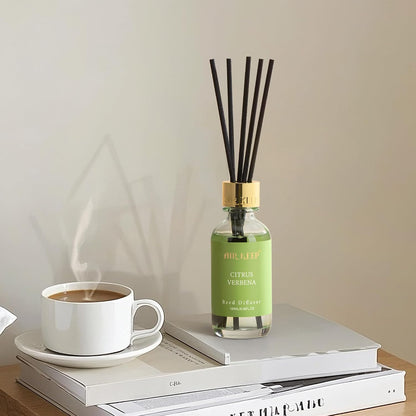 Airkeep Reed Diffuser Oil Set with Reed Sticks,Citrus Aromatherapy Oil Scent Diffuser for Home Office Bathroom Decoration Perfume and Gifts 3.38oz/100ml