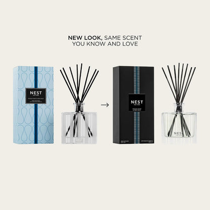 NEST New York Reed Diffuser, Bamboo - 5.9 fl oz - Fragrance for Up to 90 Days - Reusable, Refillable Glass Holder - Includes 8 All-Natural Reed Sticks - Flame Free