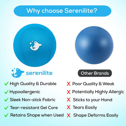 Serenilite Stress Balls for Adults, Squeeze Ball for Hand Therapy, Stress Ball, Hand Exercisers for Therapy & Grip Strengthening, Physical Therapy Balls, Hand Grip Strengthener.