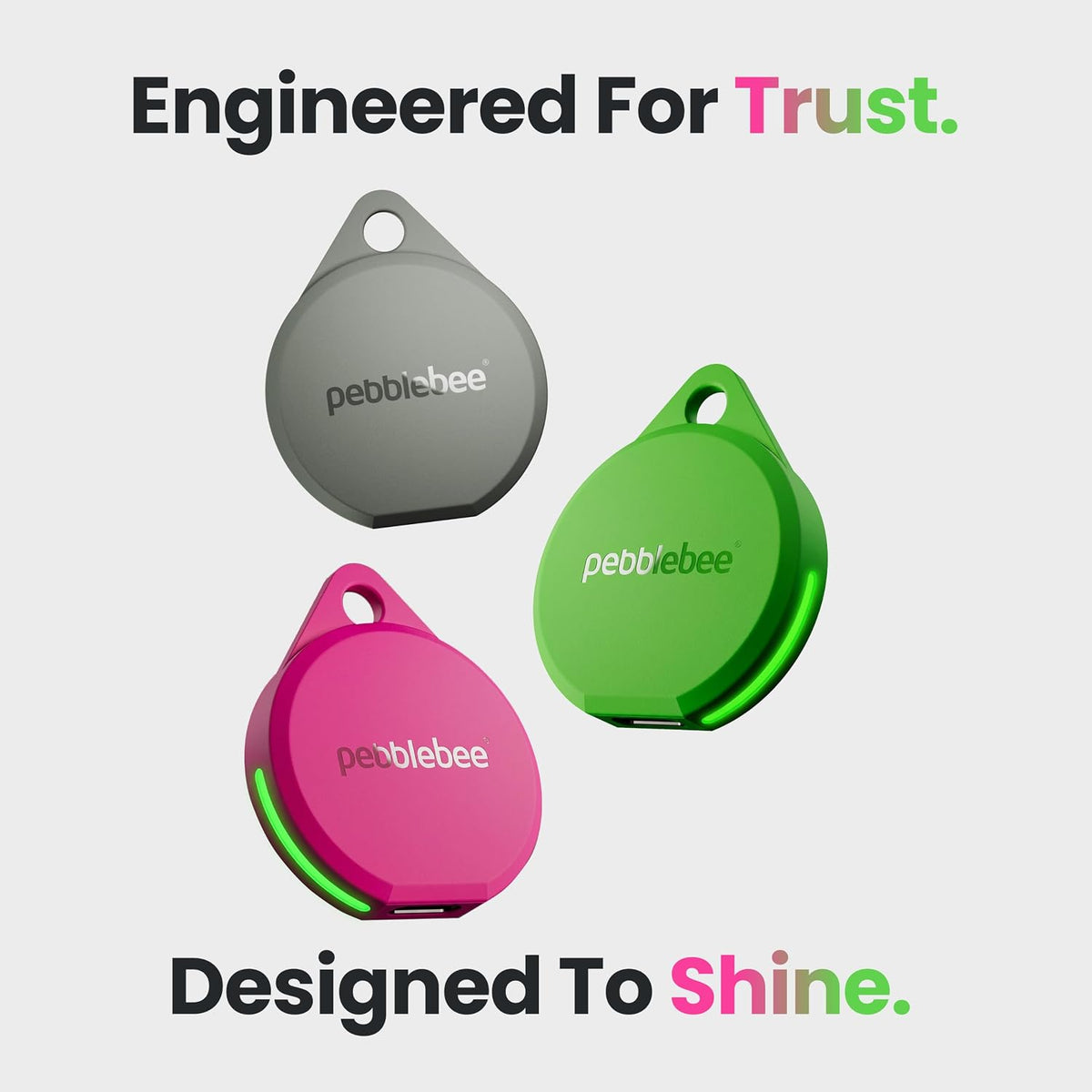 Pebblebee Clip 5 Bluetooth Tracker Tag for Keys & Bags, 130dB Siren