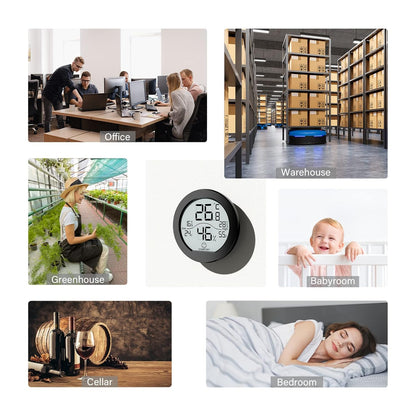 SECRUI Digital Hygrometer Thermometer for Room Temperature Humidity Meter Indoor Thermometer Accuracy Calibration LCD Temperature Sensor with Maximum and Minimum Records, TH1, White