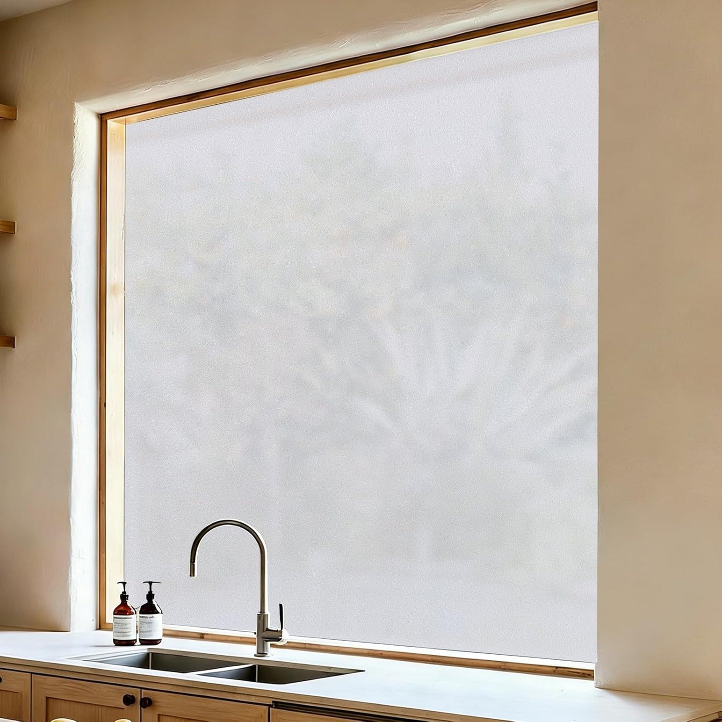 VELIMAX Static Cling Total Blackout Window Film Privacy Room Darkening Window Tint Black Window Cover 100% Light Blocking No Glue (17.7 x 78.7 inches)