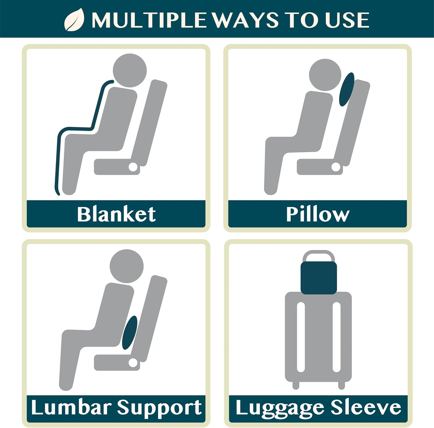PAVILIA Travel Blanket Airplane Compact with Bag, Lightweight Soft Fleece Plane Blanket Long Flights, Camping Road Trips, Packable Travel Gift Essentials with Luggage Backpack Strap, 65x40, Purple