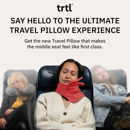 Trtl Pillow - Scientifically Proven Neck Support Travel Pillow for Airplanes - Lightweight and Machine Washable - Ergonomic Design for Traveling on Cars and Trains - Black