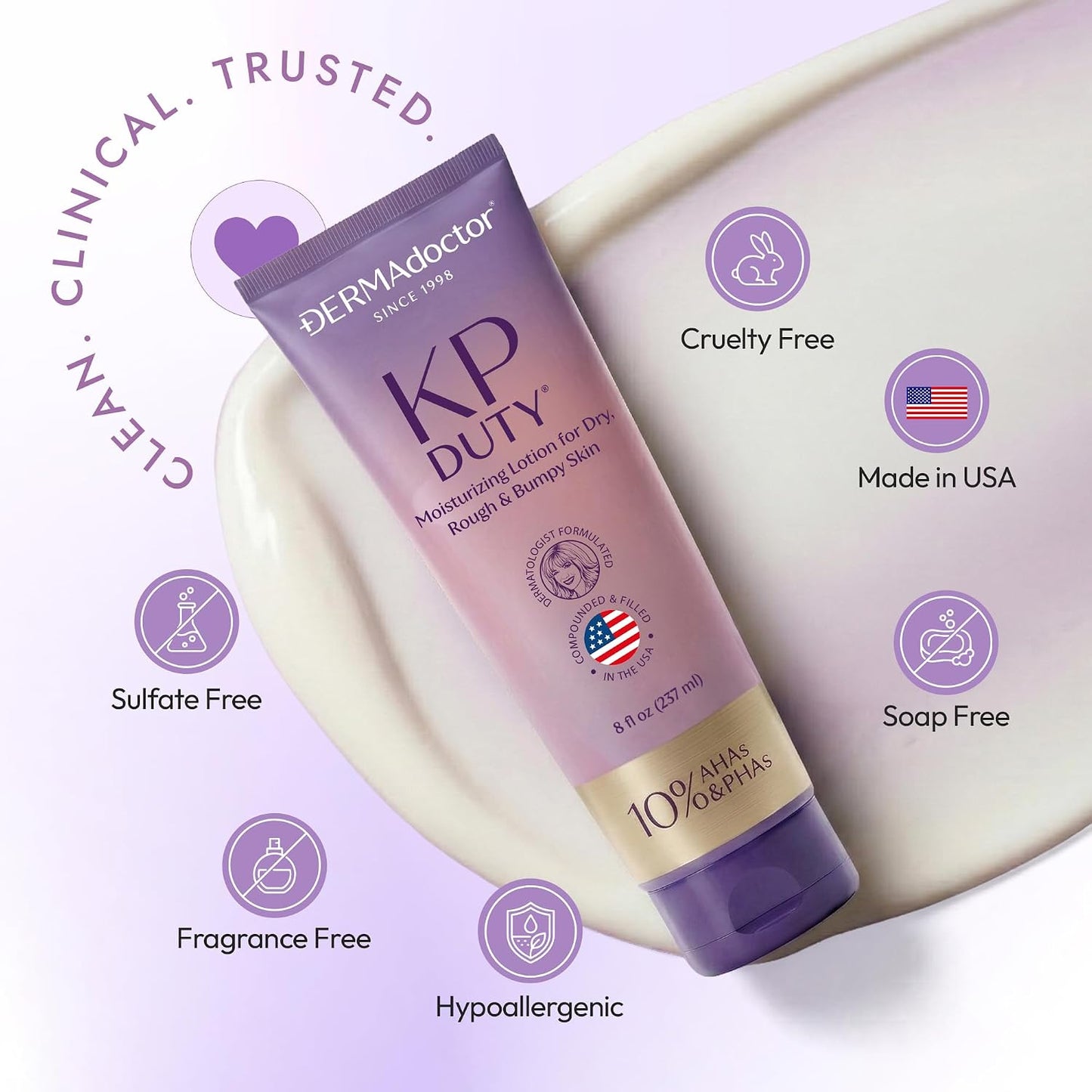 DERMAdoctor KP Bump Eraser Body Scrub and Lotion Kit Dermatologist Formulated Exfoliant | Keratosis Pilaris Treatment For Dry And Bumby Skin 10% AHAs + PHAs