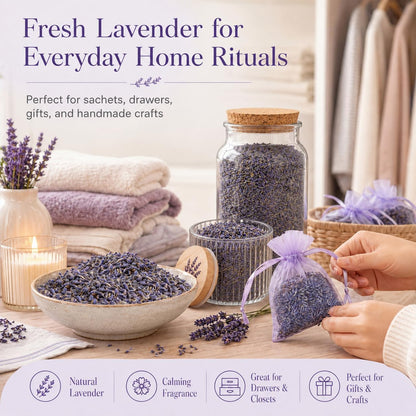 Sukh 3oz Dried Lavender Flowers - Make Sachets for Drawers and Closets