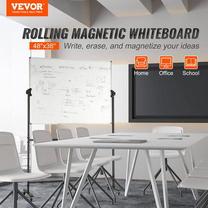 VEVOR Dry Erase Calendar for Wall, 36 x 24 Inches Whiteboard Calendar, Monthly Planner Magnetic Dry Erase Board, 1 Magnetic Erase & 2 Dry Erase Marker & Movable Tray for Restaurant Office Home School