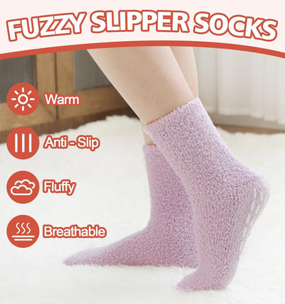 Slipper Socks for Women Men Grip Hospital Socks with Grips Fuzzy Non Slip Warm Womens Gifts