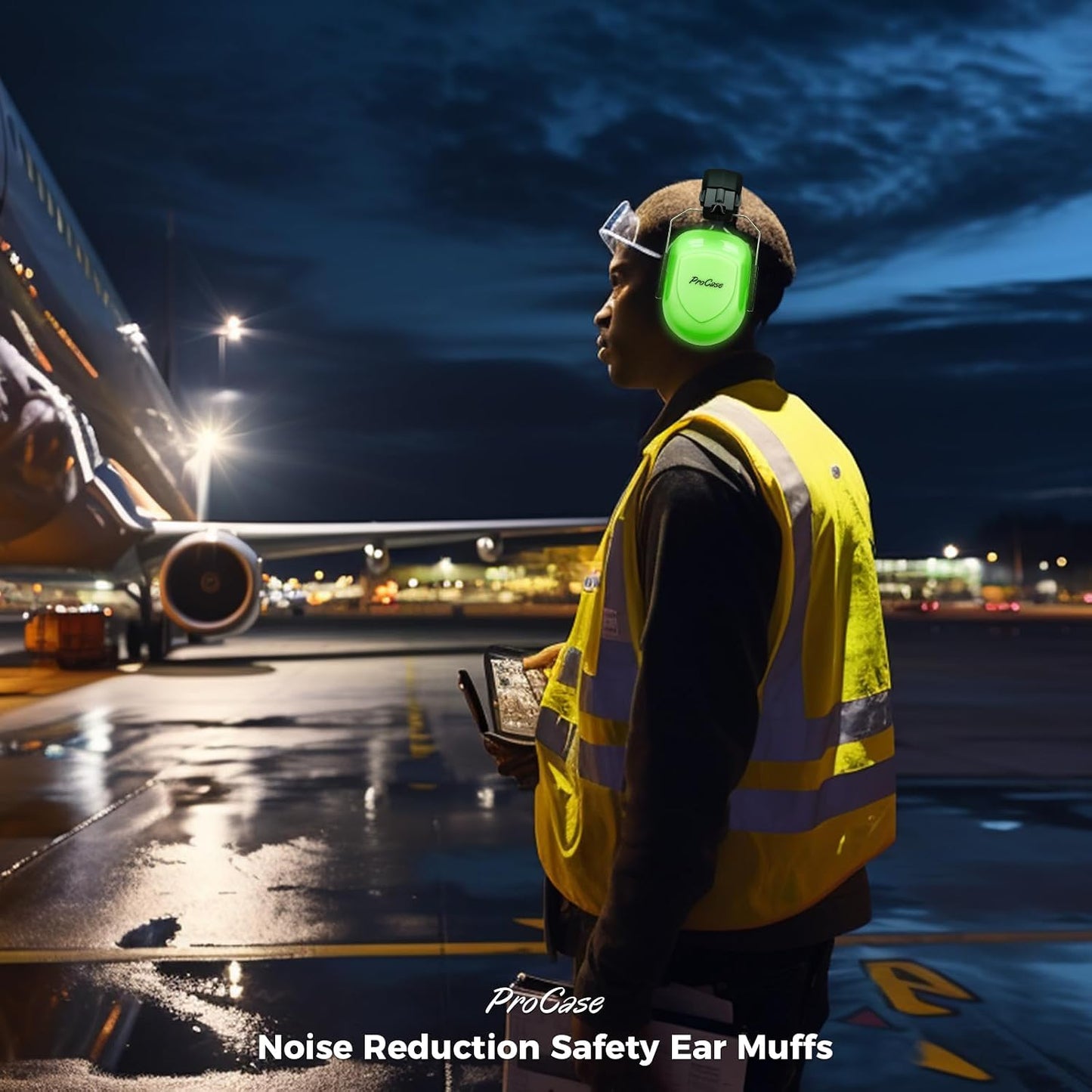 ProCase NRR 28dB Noise Reduction Ear Muffs, Foldable Adjustable Passive Noise Cancelling Headphones for Adults Kids Autism, Hearing Protection for Shooting, Construction, Mowing, Studying -Black - Colors A
