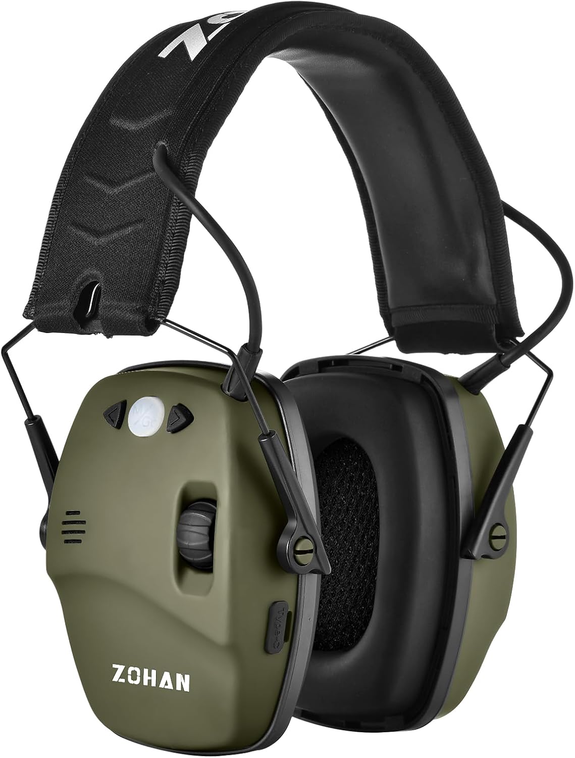 ZOHAN 035 Bluetooth 6.0 Shooting Ear Protection Earmuff, Active Noise Canceling, Hearing Protection with Sound Amplification (Green Bluetooth)