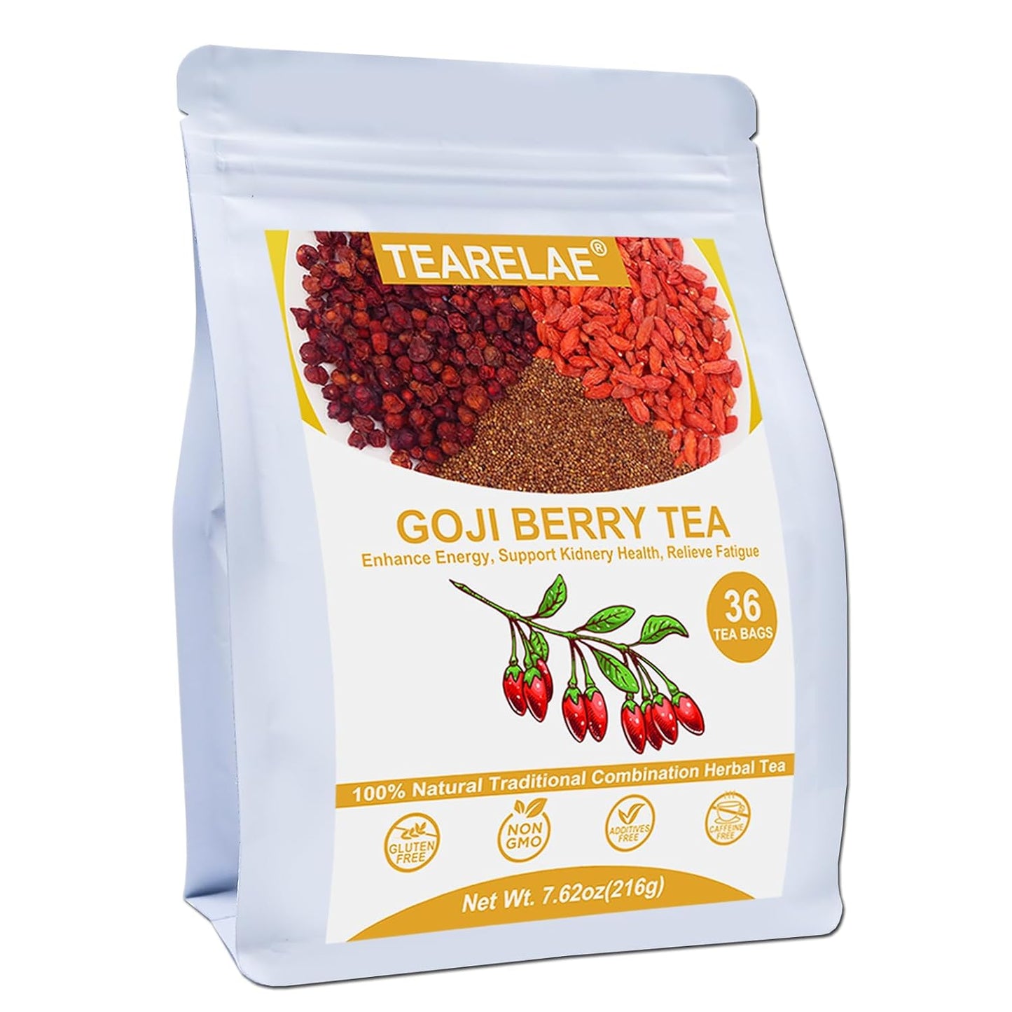 TEARELAE - Chamomile Lavender Tea, 50 Herbal Tea Bags with Lemon Balm for Relaxation & Bedtime - Non-GMO - Caffeine-Free - Floral & Soothing
