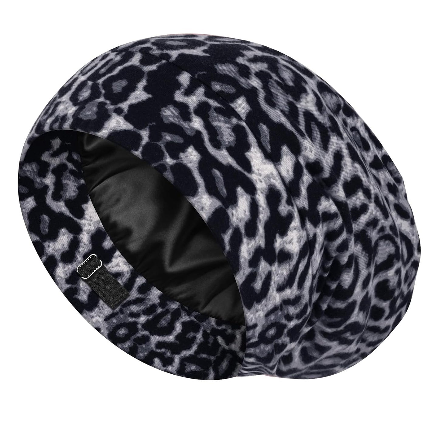 LULUSILK 100% Mulberry Silk Bonnet for Sleeping Women and Men, No More Frizzy Tangled Hair, Real Silk Sleep Cap for Curly Hair, Black, Pack of 1