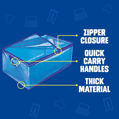Ziploc Flexible Totes, 22 Gallon X-Large Storage Bags with Zipper, 2 Count