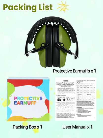 Dr.meter Ear Muffs for Noise Reduction: 27.4SNR Noise Cancelling Headphones for Kids Adults, EM100 Adjustable Hearing Protection Earmuffs for Monster Jam, Autism Sensory, Concerts, Fireworks