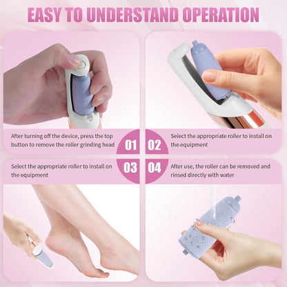 Pedicure Tool, Foot Callus Remover, Electric Pedicure Set, Foot Care, Removes Rough Dead Skin on The Feet, Making Your Feet Smooth. (Pink)