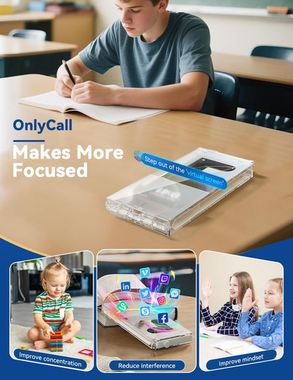 Portable Phone Lock Box, US Patented Magnetic Cell Phone Jail, Transparent Visible Calls Anti-Distraction Lock Case for iPhone Android, Students Exam Museum Anti Unauthorized Photography