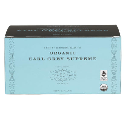 Harney & Sons Organic Earl Grey Supreme Tea Bags, 50 Count