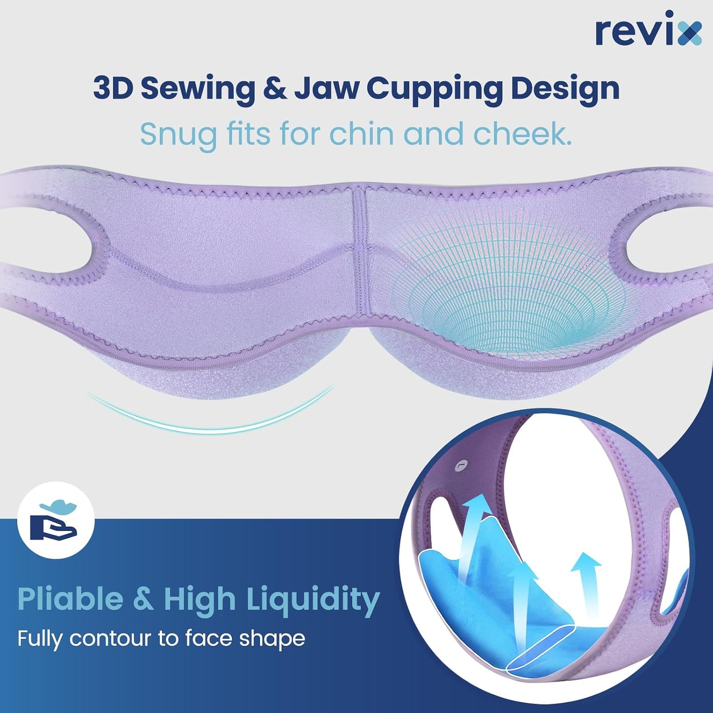 REVIX Wisdom Teeth Ice Pack Head Wrap with 3D Sewing Jaw Ice Pack for Face Oral Surgery Pain Relief for TMJ, Tooth Extraction & Teeth Removed, Extra Snug Fit with 4 Hot Cold Gel Packs Reusable, Black